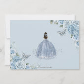 Invitation Quinceañera Doux Bleu Floral Princesse 15 Años (Dos)