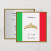 Invitation Quinceanera Drapeau Mexique (Devant / Derrière)