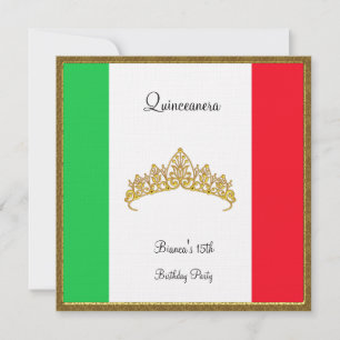 Invitation Quinceanera Drapeau Mexique