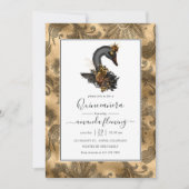 Invitation Quinceañera du cygne noir (Devant)
