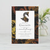 Invitation Quinceañera du cygne noir (Debout devant)