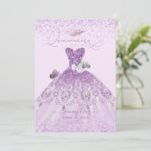Invitation Quinceanera Dusty Lilac Purple Silver Parties scin (Debout devant)