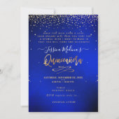Invitation Quinceañera, Écrit dans la Star, Velvet bleu (Devant)