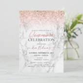 Invitation Quinceañera, Écrit dans l'étoile, Marble+Or Rose (Debout devant)