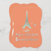 Invitation Quinceanera/Eiffel/Mint/DO-IT-YOURSELF arrière/Pri (Devant / Derrière)