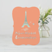 Invitation Quinceanera/Eiffel/Mint/DO-IT-YOURSELF arrière/Pri (Debout devant)