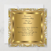 Invitation Quinceañera Elite Elegant Or Argent Anniversaire (Dos)