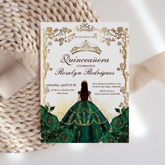 Invitation Quinceanera Emerald Beauté et meilleure Quinceaner