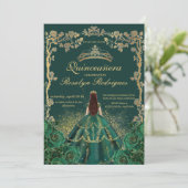 Invitation Quinceanera Emerald Beauté et meilleure Quinceaner (Debout devant)
