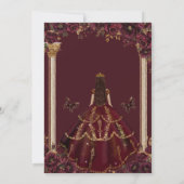 Invitation Quinceañera Emerald Gold Burgundy Princesse Rose (Dos)