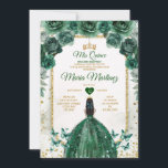 Invitation Quinceañera Emerald Green & Gold Crown Anniversair<br><div class="desc">Quinceañera Emerald Green & Gold Crown Birthday Invitation Mis Quince 15 Anos,  16th Birthday Butterfly.</div>