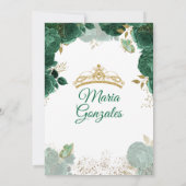 Invitation Quinceañera Emerald Green Papillon mexicain (Dos)