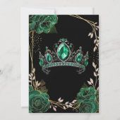Invitation Quinceañera Emerald Green Tiara Floral Espagnol (Dos)