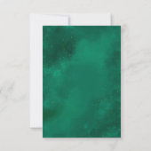 Invitation Quinceanera Emerald Vert Aquarelle Blanc Floral (Dos)