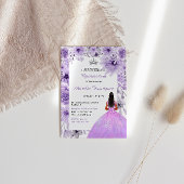 Invitation Quinceanera en argent violet
