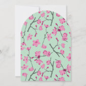 Invitation Quinceanera en fleurs de cerisier rose et menthe v (Dos)