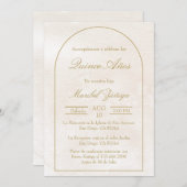 Invitation Quinceanera en or beige (Devant / Derrière)