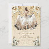 Invitation Quinceañera en or d'ivoire de luxe (Devant)