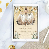 Invitation Quinceañera en or d'ivoire de luxe