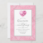 Invitation Quinceañera en pierre rose (Devant)