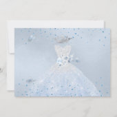 Invitation Quinceanera Enregistrer la date Bleu Argent (Dos)