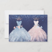 Invitation Quinceanera Enregistrer la date Blush Dusty Blue G (Dos)