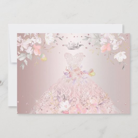 Invitation Quinceanera Enregistrer la date Blush Rose Pois do (Dos)