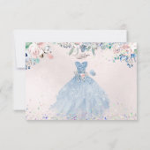 Invitation Quinceanera Enregistrer la date Dusty Pink Blue Pe (Dos)