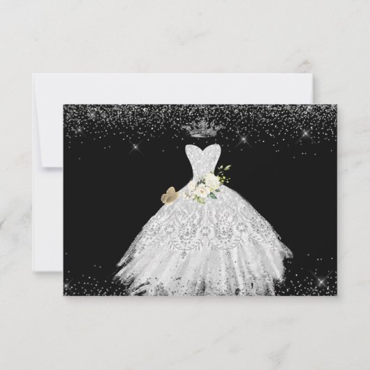 Invitation Quinceanera Enregistrer la date Faux Parties scint (Dos)