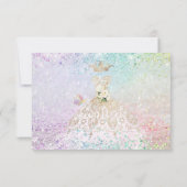 Invitation Quinceanera Enregistrer la date Robe blanche or (Dos)