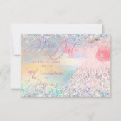 Invitation Quinceanera Enregistrer la date Robe rose pâle (Devant)