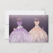 Invitation Quinceanera Enregistrer la date Rose or Dusty viol (Dos)