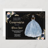 Invitation Quinceañera espagnole, Fête d'anniversa (Devant / Derrière)