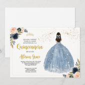 Invitation Quinceañera Espagnole, Fête des 15 ans (Devant / Derrière)