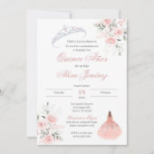 Invitation Quinceanera espagnole Floral rose (Devant)