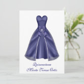 Invitation Quinceañera español Invitación vestido elegante (Debout devant)