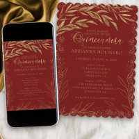 Quinceanera et Messe Rouge et Feuilles d'Or