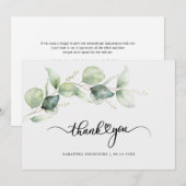 Invitation Quinceanera Eucalyptus Merci Lettré À La Main (Devant / Derrière)