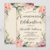 Invitation Quinceañera Fairytale Floral 15e anniversaire (Devant / Derrière)