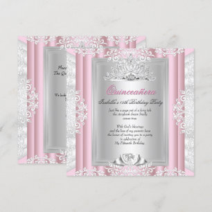 Invitation Quinceanera Fête d'anniversaire 15 ans Dentelle ro