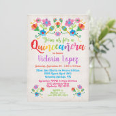 Invitation Quinceañera fête d'anniversaire avec broderie (Debout devant)