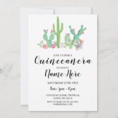 Invitation Quinceañera fête d'anniversaire Cactus Cactus Invi (Devant)