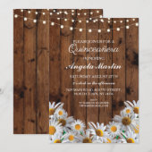 Invitation Quinceanera fête d'anniversaire Daisy Wood Invitat (Devant / Derrière)