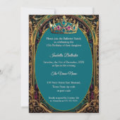 Invitation Quinceanera fête d'anniversaire Exotic Turquoise r (Dos)