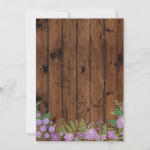 Invitation Quinceanera fête d'anniversaire Floral Wood Invita (Dos)