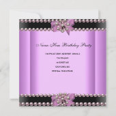Invitation Quinceanera fête d'anniversaire Zebra Lilac Pearl (Dos)