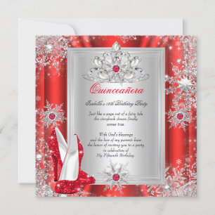 Invitation Quinceanera Fête des 15 ans Talons Rouges 2