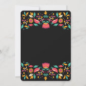 Invitation Quinceanera fiesta floral bas et rose rouge (Dos)