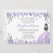 Invitation Quinceañera Fleur Princesse Violet (Devant)