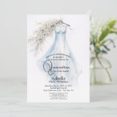 Invitation Quinceañera | Fleurs blanches pâles (Debout devant)